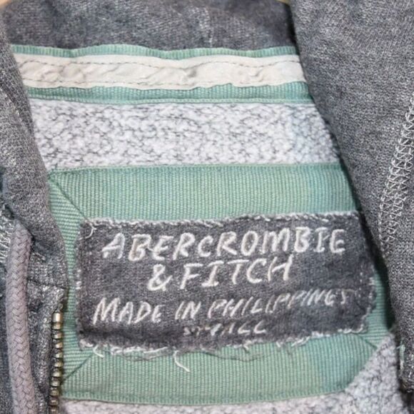 Abercrombie & Fitch Hoodie Junior Girls Small Y2K Vintage Zip-Up Logo Sweatshirt - Picture 5 of 9
